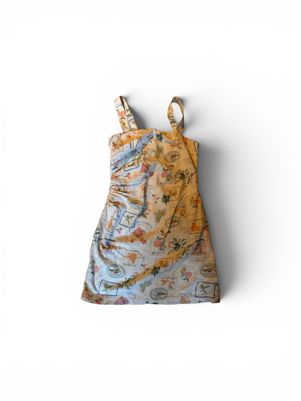 Abercrombie & Fitch Cream Fruit-Print Mini Dress